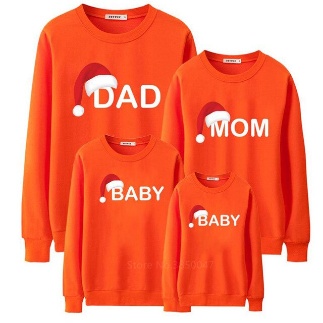 2020 Cotton Christmas Sweater Shirt Family Pajamas Long Sleeve Mommy and Daughter Baby Boys Print Pajamas Kids Couple Outfits