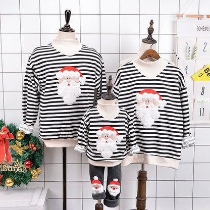 2021 High Quality Christmas Adult Kids Pajamas New Year Women Family Match Santa Claus Elk Sweaters Xmas Sweatshirt Gift Outfits