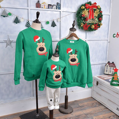 2021 High Quality Christmas Adult Kids Pajamas New Year Women Family Match Santa Claus Elk Sweaters Xmas Sweatshirt Gift Outfits