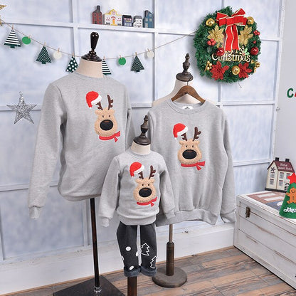 2021 High Quality Christmas Adult Kids Pajamas New Year Women Family Match Santa Claus Elk Sweaters Xmas Sweatshirt Gift Outfits