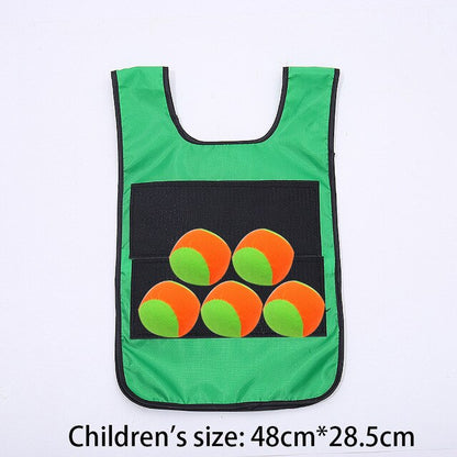 Kids Outdoor Sport Game Props Vest Sticky Jersey Vest Game Vest Waistcoat With Sticky Ball Toys For Children Sports Fun Toy