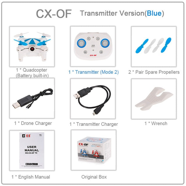 Cheerson CX-OF Mini Drone With Camera Wifi FPV Optical Flow Gravity Sensor 360° Flip Quadcopter For Kids Gifts RC Helicopter
