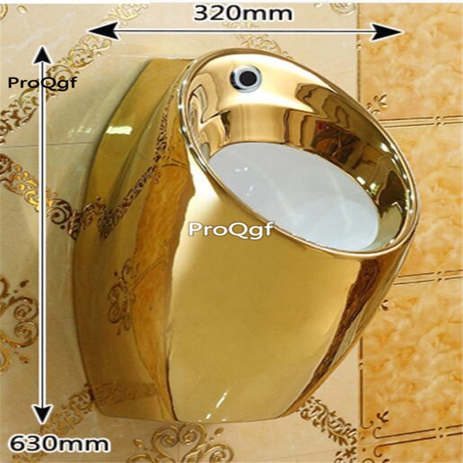 Prodgf 1 Set Luxury Gold Gorgeous Round Wall Mounted Flush Toilet