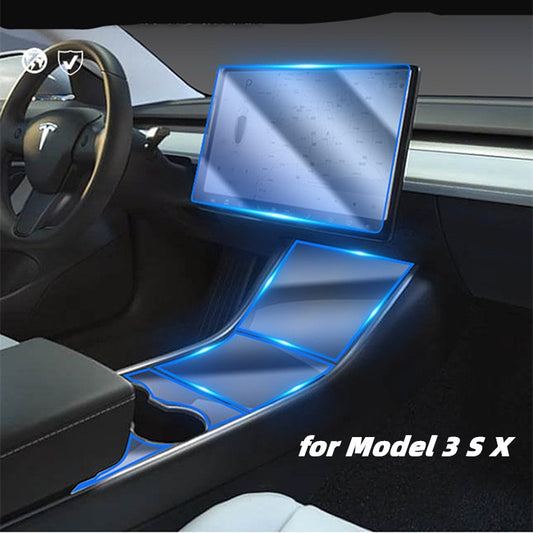 for Tesla model 3  S X Car accessories Central control navigation protection sticker for model3 Dcoration transparent film