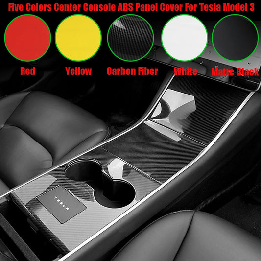 For Tesla Model 3 17-20 Car ABS Center Console Cup Holder Panel Cover Trim 5 Colors