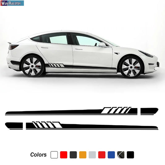 2 Pcs Car Door Side Skirt Stripes Sill Sticker Body Vinyl Decal For Tesla Model 3 /Model S /Model X /Model Y  Accessories