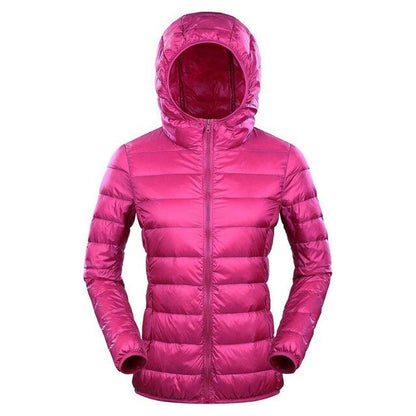 Plus 7XL 8XL Down Jacket Women Hooded Ultra Light Warm Duck Down Filler Female Feather Spring Autumn Thin Slim Windbreaker Coats