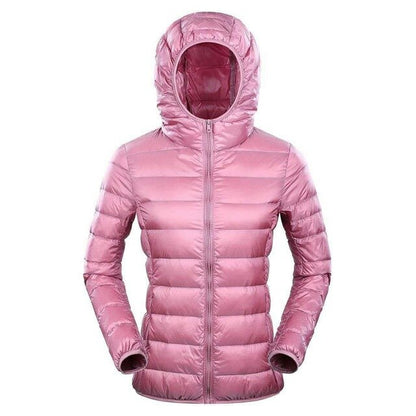 Plus 7XL 8XL Down Jacket Women Hooded Ultra Light Warm Duck Down Filler Female Feather Spring Autumn Thin Slim Windbreaker Coats