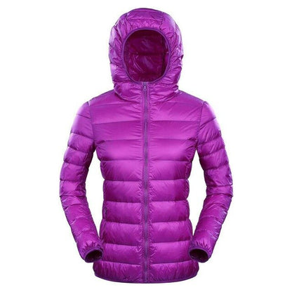 Plus 7XL 8XL Down Jacket Women Hooded Ultra Light Warm Duck Down Filler Female Feather Spring Autumn Thin Slim Windbreaker Coats