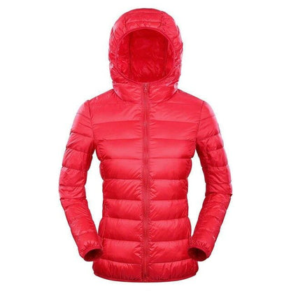 Plus 7XL 8XL Down Jacket Women Hooded Ultra Light Warm Duck Down Filler Female Feather Spring Autumn Thin Slim Windbreaker Coats