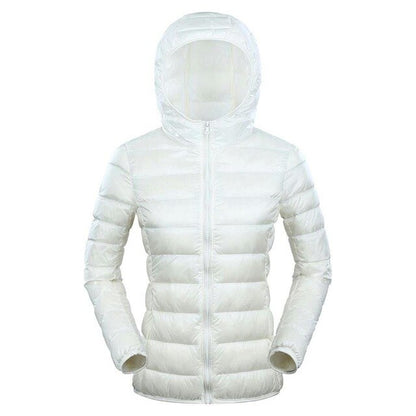 Plus 7XL 8XL Down Jacket Women Hooded Ultra Light Warm Duck Down Filler Female Feather Spring Autumn Thin Slim Windbreaker Coats