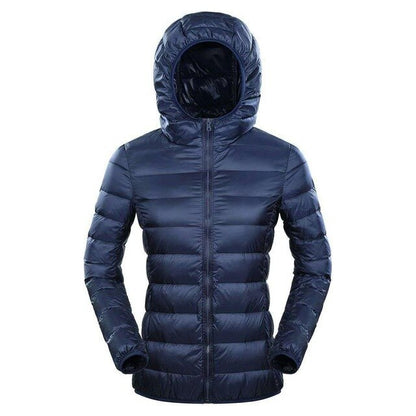 Plus 7XL 8XL Down Jacket Women Hooded Ultra Light Warm Duck Down Filler Female Feather Spring Autumn Thin Slim Windbreaker Coats