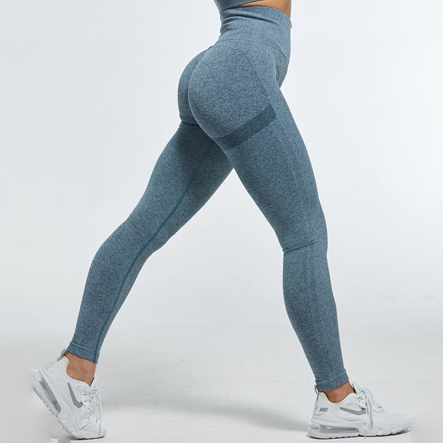 Fitness High Waist Push Up Peach Polyester Leggings Workout Jeggings Casual Leggigns