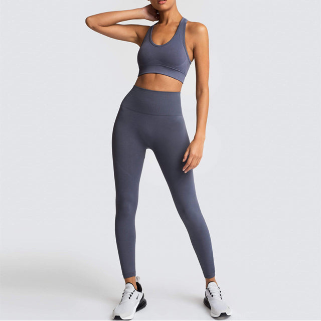 Fitness Suit Sports Bra Leggings 2 Piece Sets Gym Clothes Costume For Yoga