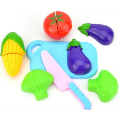 12PCS Children Play House Toy Cut Fruit Plastic Vegetables Kitchen Baby Classic Kids Toys Pretend Playset Educational Toys