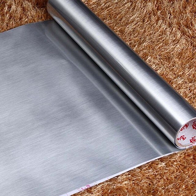 Waterproof glitter PVC wall stickers silver gold brush self adhesive wallpaper countertop kitchen cabinet home decoration film