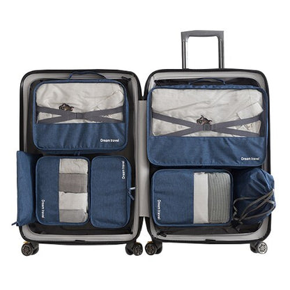 7 Pcs/Set Men Travel Bags Clothes Shoes Underwear Suitcase Organizer Cosmetics Zipper Bag Wardrobe Dufflel Luggage Accessories