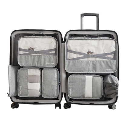 7 Pcs/Set Men Travel Bags Clothes Shoes Underwear Suitcase Organizer Cosmetics Zipper Bag Wardrobe Dufflel Luggage Accessories