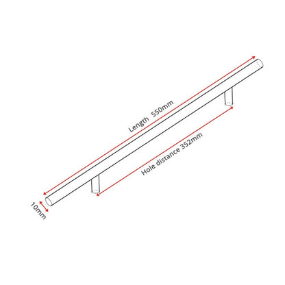 KAK 2" ~ 20'' Gold Kitchen Door T Bar Straight Handle Knobs Cabinet Pull Diameter 10mm Stainless Steel Handles Furniture Handle