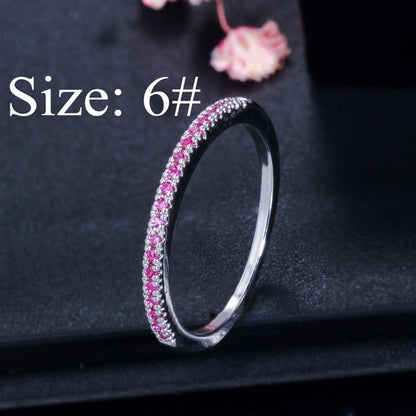 CWWZircons Stack Skinny Micro Pave CZ Fashion Women Engagement Wedding Bridal Party Cubic Zirconia Rings Sets Jewelry Gift R127