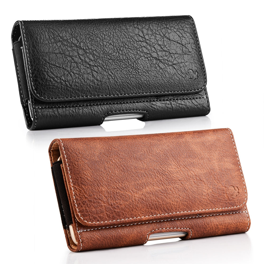 Phone pouch case for iphone XS MAX XR 10 8 7 6 plus universal magnetic holster leather cover for huawei xiaomi cell phone bag