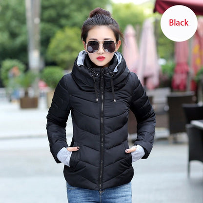 Women Autumn Winter Jacket Warm Parkas Plus 2018 New Ladies Thicken Short Outerwear Stand Collar Cotton Padded Female Slim Coats