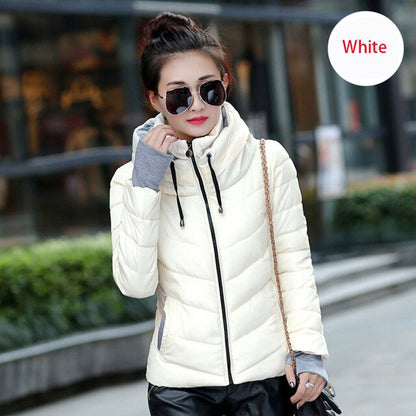 Women Autumn Winter Jacket Warm Parkas Plus 2018 New Ladies Thicken Short Outerwear Stand Collar Cotton Padded Female Slim Coats