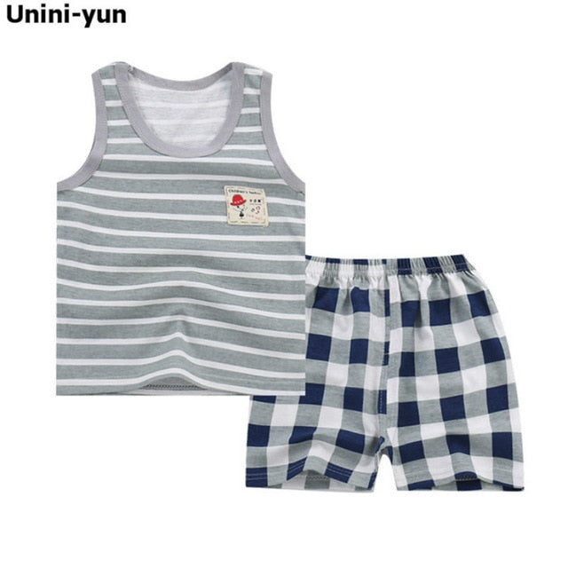 Summer Kids Clothes Children Clothing Baby Boy Set Toddler Baby Girls Clothing Set Cotton Cartoon T-shirts+Shorts for 1 2 3 4Y
