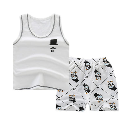 Summer Kids Clothes Children Clothing Baby Boy Set Toddler Baby Girls Clothing Set Cotton Cartoon T-shirts+Shorts for 1 2 3 4Y